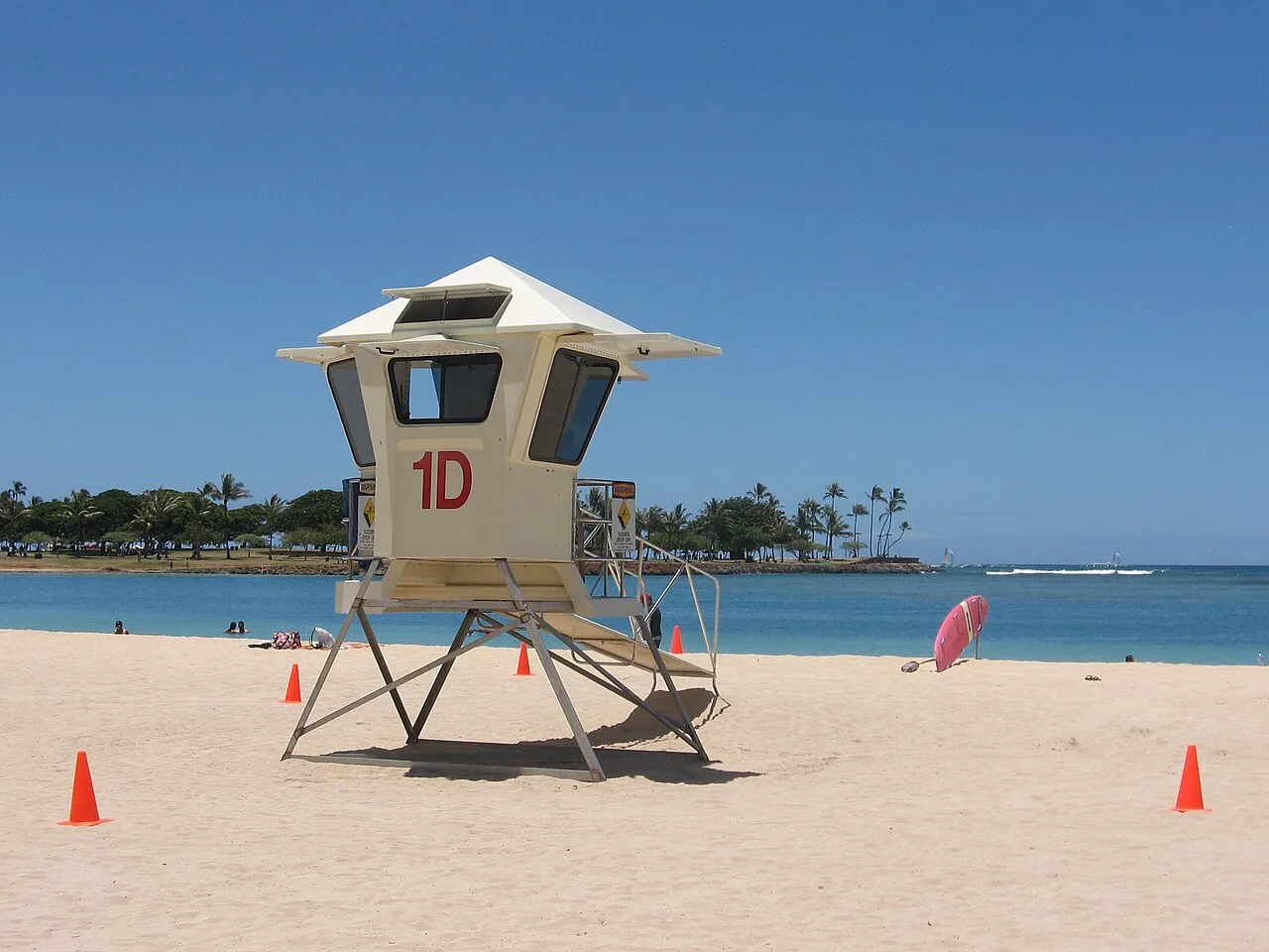 Lifeguard tower at Ala Moana Beach, Honolulu
