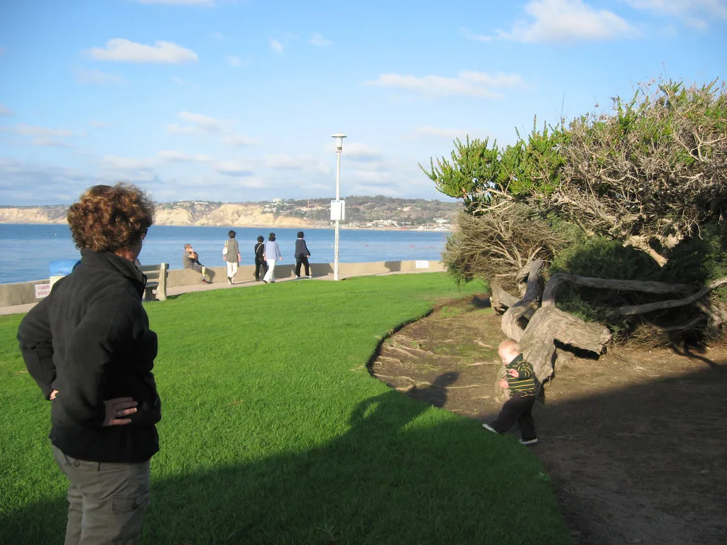 Grandma Lund and Ethan, La Jolla Cove, La Jolla, California