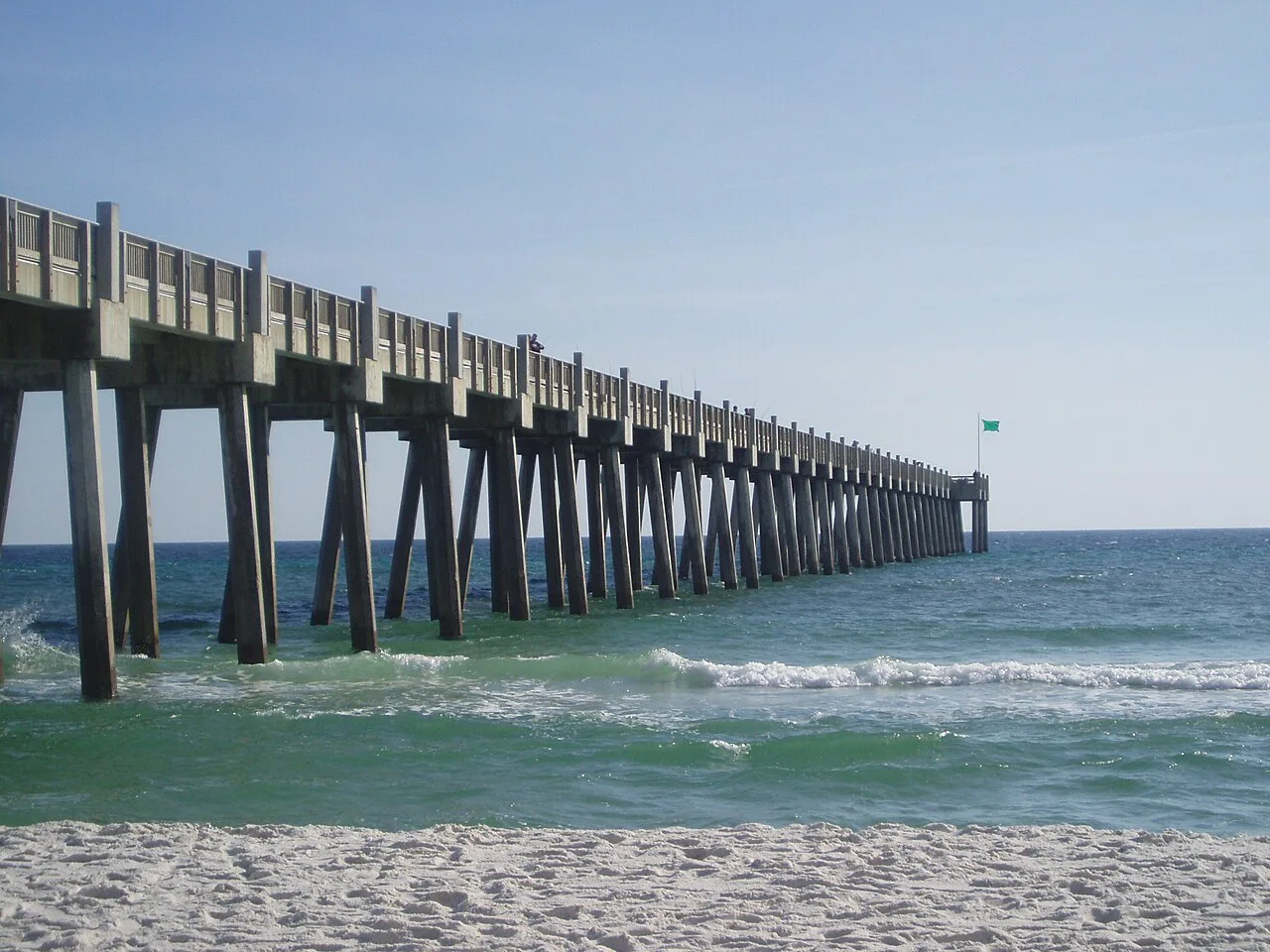 The beach at Gulf Pier in Pensacola Beach, Florida