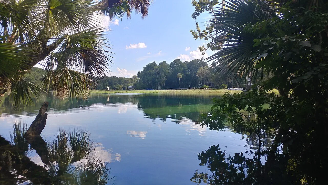 The Rainbow River from a kayak in Dunnellon, Florida