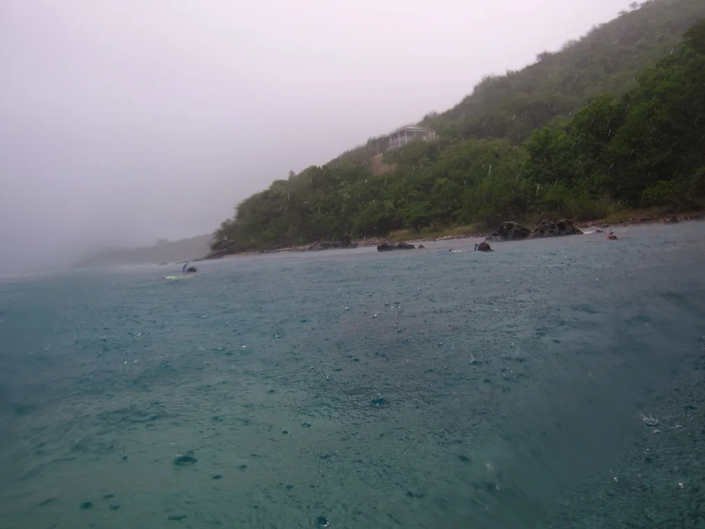 Snorkeling in the rain