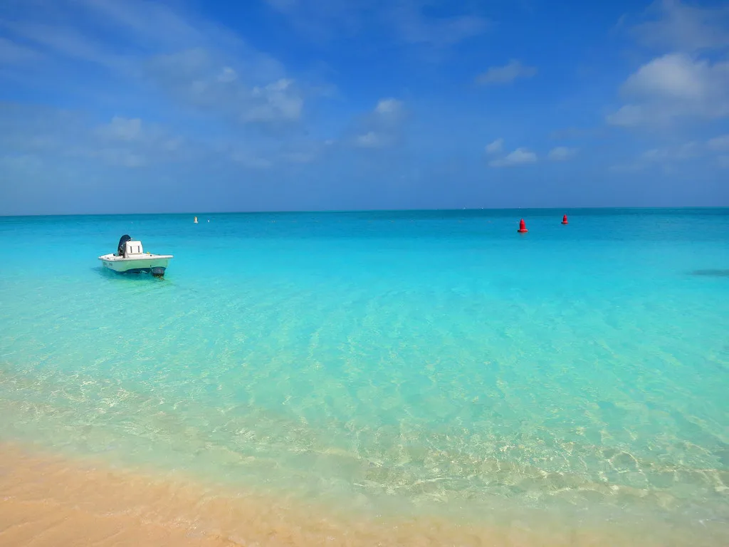 Turks and Caicos Grace Bay Beach Boat